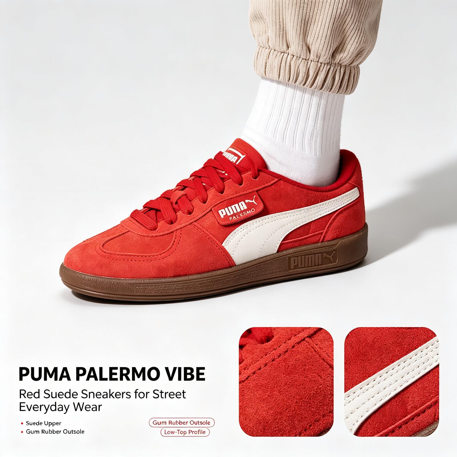 New PUMA Palermo Red Suede Sne - Puma Shoes Suede Classic review and price